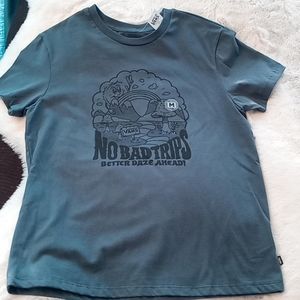 A slate blue Vans, Gooddazes women's oversized T-shirt